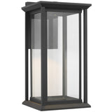 Audley LED Outdoor Lantern Medium Antique Bronze Clear Glass By Generation Lighting 