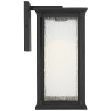 Audley LED Outdoor Lantern Medium Textured Black Distressed Seeded Glass By Generation Lighting  - Side View