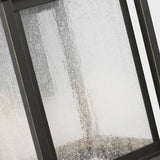 Audley LED Outdoor Lantern Small Antique Bronze Distressed Seeded Glass By Generation Lighting  - Detailed View1