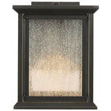 Audley LED Outdoor Lantern Small Antique Bronze Distressed Seeded Glass By Generation Lighting - Front View
