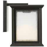 Audley LED Outdoor Lantern Small Antique Bronze Distressed Seeded Glass By Generation Lighting  - Side View