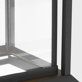 Audley LED Outdoor Lantern Small Textured Black Clear Glass By Generation Lighting - Detailed View2