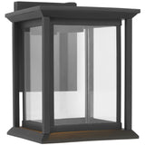 Audley LED Outdoor Lantern Small Textured Black Clear Glass By Generation Lighting 