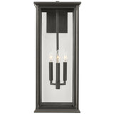 Audley Outdoor Lantern Extra Large Antique Bronze Clear Glass By Generation Lighting - Front View
