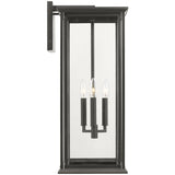 Audley Outdoor Lantern Extra Large Antique Bronze Clear Glass By Generation Lighting  - Side View