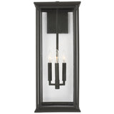 Audley Outdoor Lantern Large Textured Black Clear Glass By Generation Lighting 