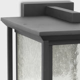 Audley Outdoor Lantern Large Textured Black Distressed Seeded Glass By Generation Lighting - Detailed View2