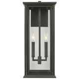 Audley Outdoor Lantern Large Antique Bronze Clear Glass By Generation Lighting - Front View