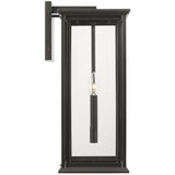 Audley Outdoor Lantern Large Antique Bronze Clear Glass By Generation Lighting  - Side View
