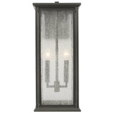 Audley Outdoor Lantern Large Antique Bronze Distresse Seeded Glass By Generation Lighting  - Front View