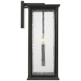 Audley Outdoor Lantern Large Antique Bronze Distresse Seeded Glass By Generation Lighting  Side View