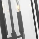 Audley Outdoor Lantern Large Textured Black Clear Glass By Generation Lighting - Detailed View1