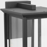 Audley Outdoor Lantern Large Textured Black Clear Glass By Generation Lighting - Detailed View2