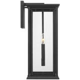 Audley Outdoor Lantern Large Textured Black Clear Glass By Generation Lighting - Side View