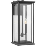 Audley Outdoor Lantern Large Textured Black Clear Glass By Generation Lighting