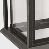 Audley Outdoor Lantern Medium Antique Bronze Clear Glass By Generation Lighting - Detailed View1
