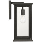 Audley Outdoor Lantern Medium Antique Bronze Clear Glass By Generation Lighting - Side View