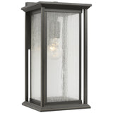 Audley Outdoor Lantern Medium Antique Bronze Distressed Seeded Glass By Generation Lighting