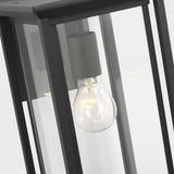 Audley Outdoor Lantern Medium Textured Black Clear Glass By Generation Lighting - Detailed View1