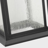Audley Outdoor Lantern Medium Textured Black Distressed Seeded Glass By Generation Lighting - Detailed View1