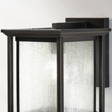 Audley Outdoor Lantern Small Antique Bronze Distressed Seeded Glass By Generation Lighting - Detailed View2