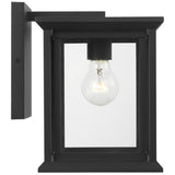 Audley Outdoor Lantern Small Textured Black Clear Glass By Generation Lighting - Side View