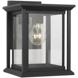 Audley Outdoor Lantern Small Textured Black Clear Glass By Generation Lighting