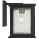 Audley Outdoor Lantern Small Textured Black Distressed Seeded Glass By Generation Lighting - Side View