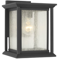 Audley Outdoor Lantern Small Textured Black Distressed Seeded Glass By Generation Lighting