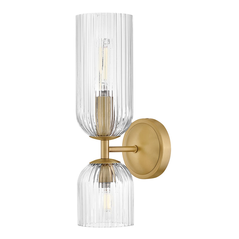 Ava Medium Two Light Sconce - Lacquered Brass - by Hinkley
