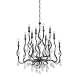 Aveline Chandelier - 12-Light - Black Silver Leaf by Corbett