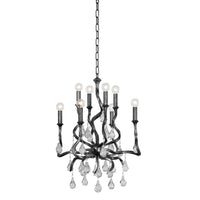 Aveline Chandelier - 8-Light - Black Silver Leaf by Corbett
