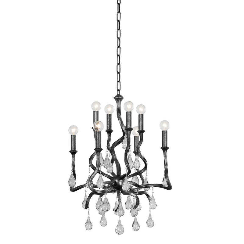 Aveline Chandelier - 8-Light - Black Silver Leaf by Corbett