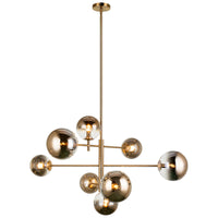 Averley Chandelier Large Aged Gold Brass By Matteo- Front View