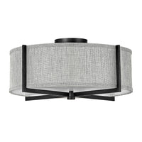 Axis Heathered Gray Medium Semi-flush Mount - Black - by Hinkley