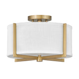 Axis Off White Medium Semi-Flush Mount - Heritage Brass - by Hinkley