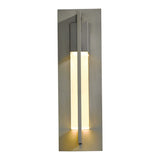 Axis Outdoor Wall Light Small, shown in Coastal Burnished Steel, by Hubbardton Forge