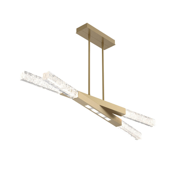 Axis Pivot Linear Chandelier By Hammerton, Size: Medium, Finish: Gilded Brass