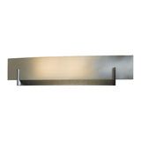 Axis Vanity Light, shown in Dark Smoke, White Art Glass, by Hubbardton Forge