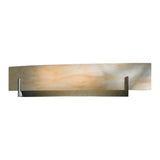 Axis Vanity Light, shown in Dark Smoke, Amber Swirl Glass, by Hubbardton Forge