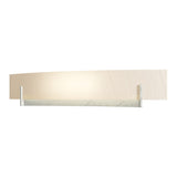 Axis Vanity Light in Sterling, White Art Glass by Hubbardton Forge