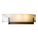 Axis Wall Sconce, shown in Dark Smoke, Opal Glass, by Hubbardton Forge