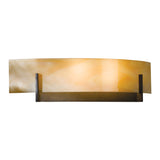 Axis Wall Sconce, shown in Dark Smoke, Amber Swirl Glass, by Hubbardton Forge