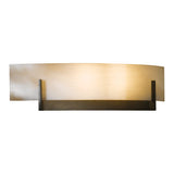 Axis Wall Sconce, shown in Dark Smoke, White Art Glass, by Hubbardton Forge