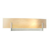 Axis Wall Sconce in Sterling, Amber Swirl Glass by Hubbardton Forge