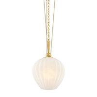 Azurite Pendant - Small in Vintage Polished Brass by Corbett