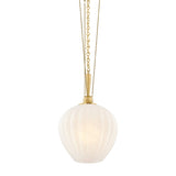 Azurite Pendant - Small in Vintage Polished Brass by Corbett