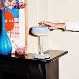 Bellboy Table Lamp - Jet Blue, touch dimming on the cap