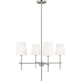 Baker Chandelier — 26", Brushed Nickel