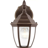 Bakersville Curve Outdoor Wall Lantern — 6.5 Inch, Antique Bronze with Clear Beveled Glass
